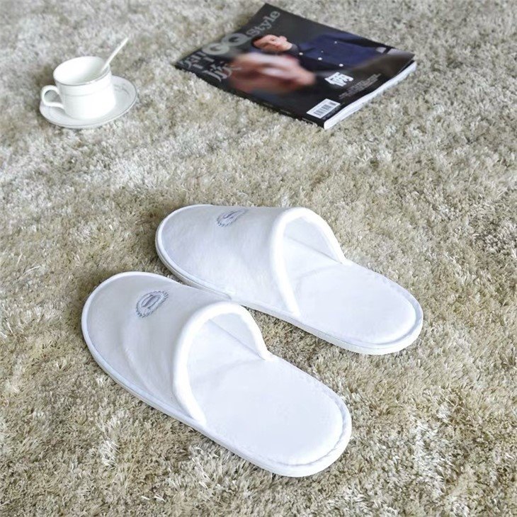 Coral Velvet Hotel Slippers